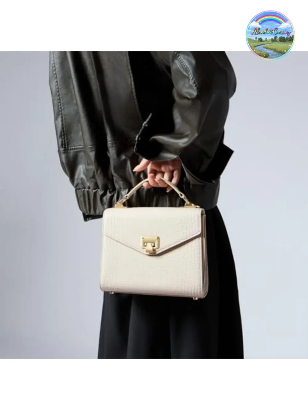 Vintage Top Handle Handbag Faux Leather Satchel Purse with Detachable Strap